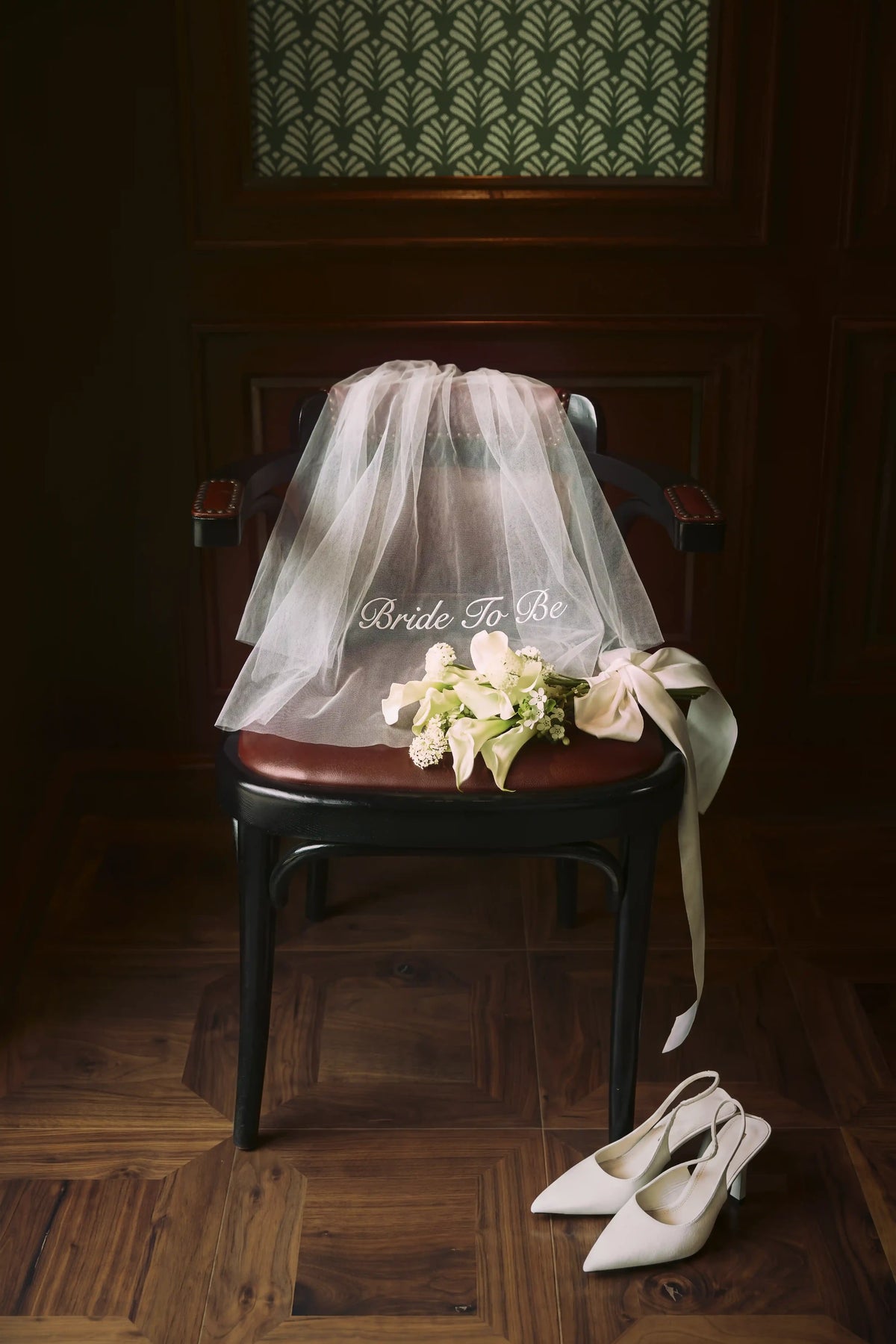 Lily 2-Tier Veil by Meezily - front view showcasing the elegant two-layer bridal veil design