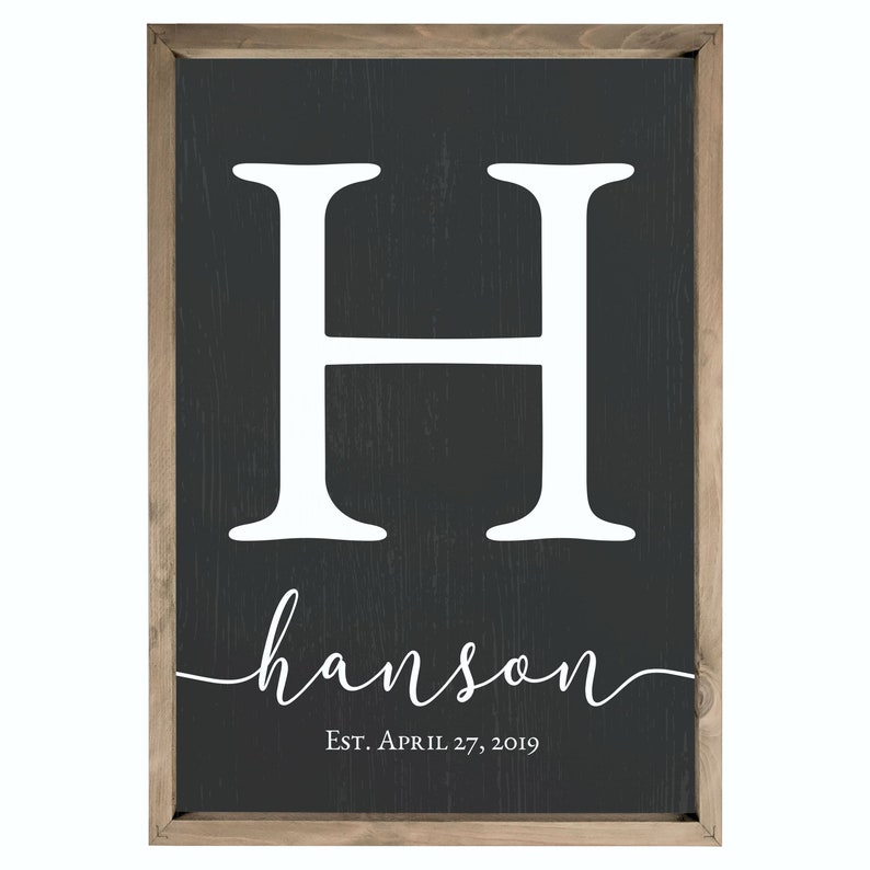 Personalized Family Name Sign, Custom Wooden Monogram Initial Sign, Perfect Gift For Weddings, Anniversaries