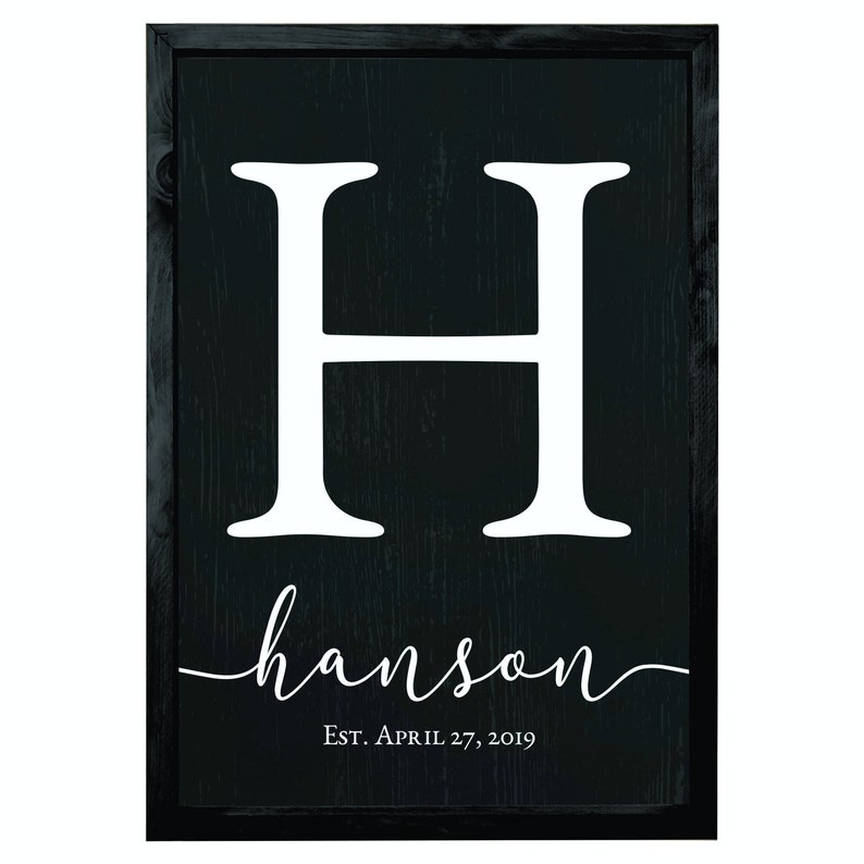 Personalized Family Name Sign, Custom Wooden Monogram Initial Sign, Perfect Gift For Weddings, Anniversaries