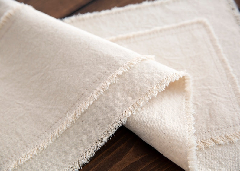 Small Rustic Frayed Edges Table Runner, Handmade Table Runner, Holiday Runner, Gift For Mom, Gift For Her