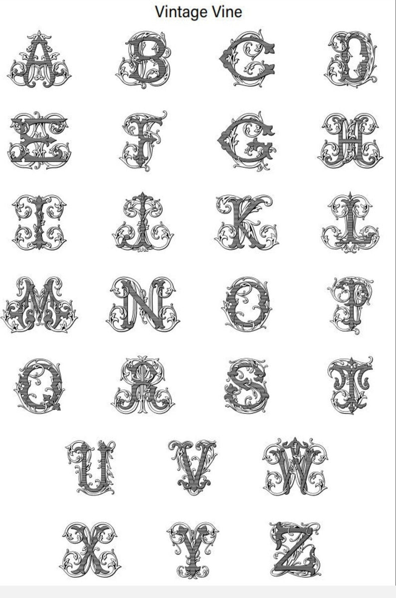 Custom Monogram Linen Hand Towel, Personalized Vintage Vine Single Letter, Wedding Gifts