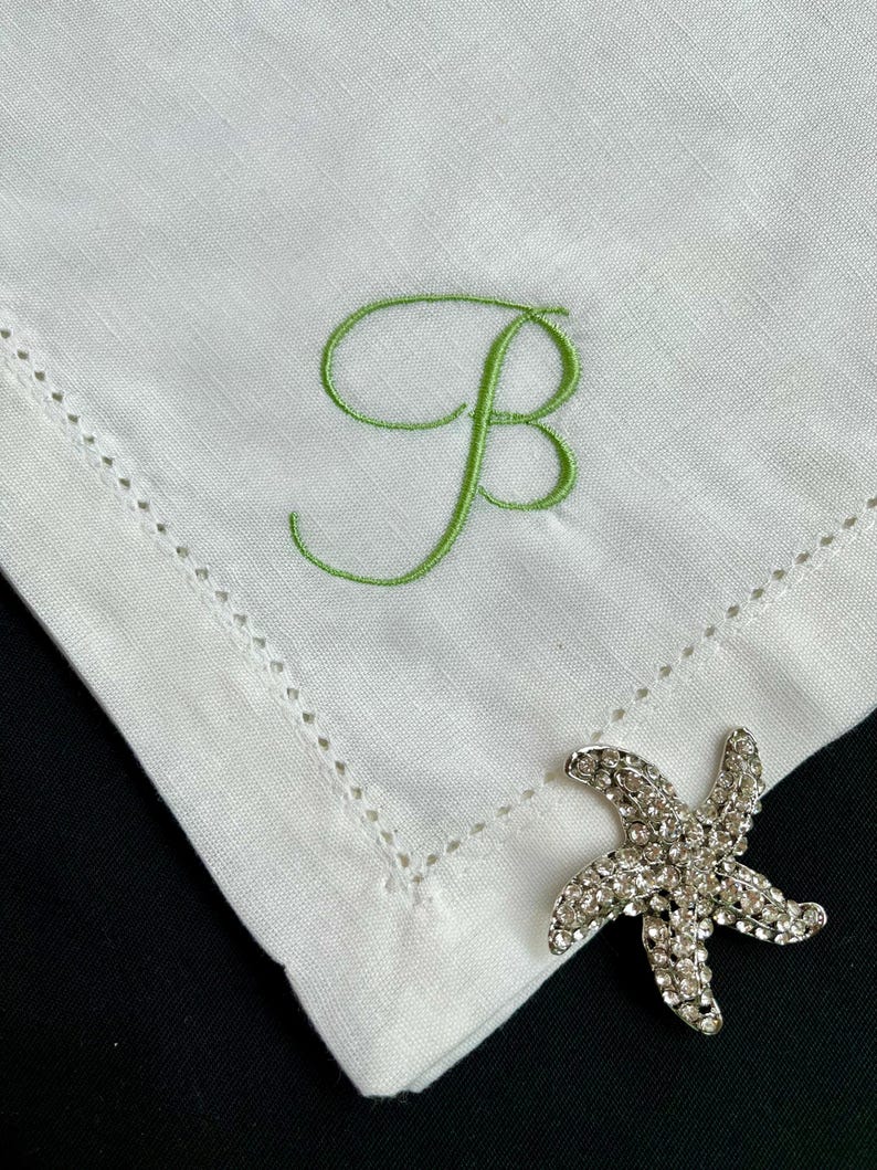 Embroidered Monogram Linen Dinner Napkins, Personalized Cotton Linen Napkins Set, Custom Initial Napkins