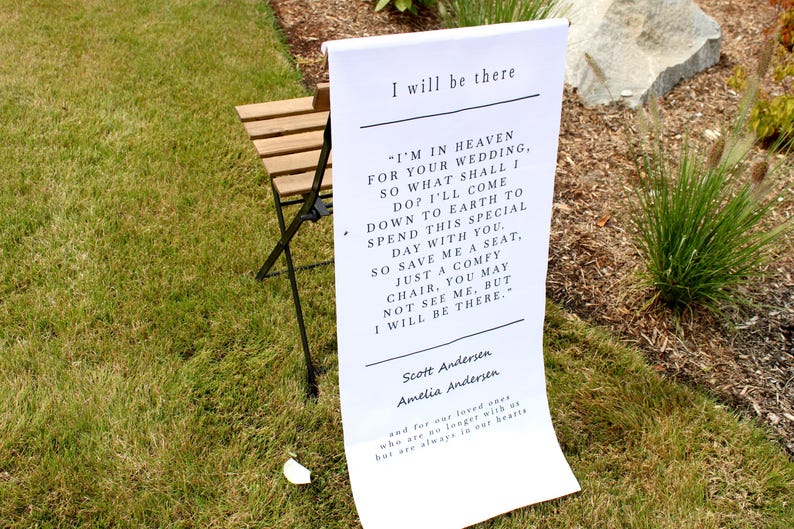 Custom Linen Memorial Wedding Sign, Family Memorial Sign, Wedding Chair Sign
