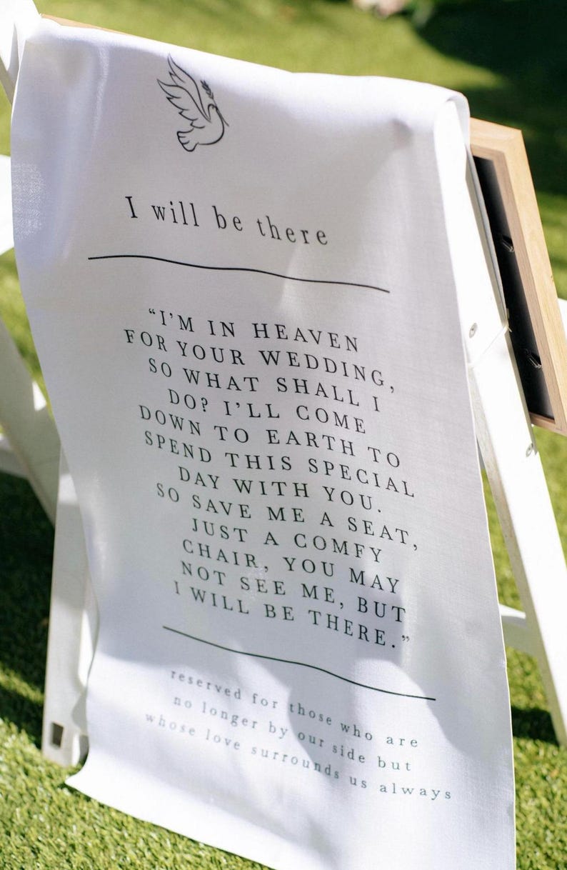 Custom Linen Memorial Wedding Sign, Family Memorial Sign, Wedding Chair Sign