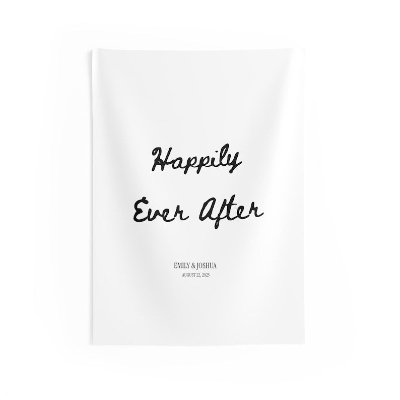 Custom Happily Ever After Wedding Banner, Bridal Shower Sign, Modern Wedding Welcome Sign