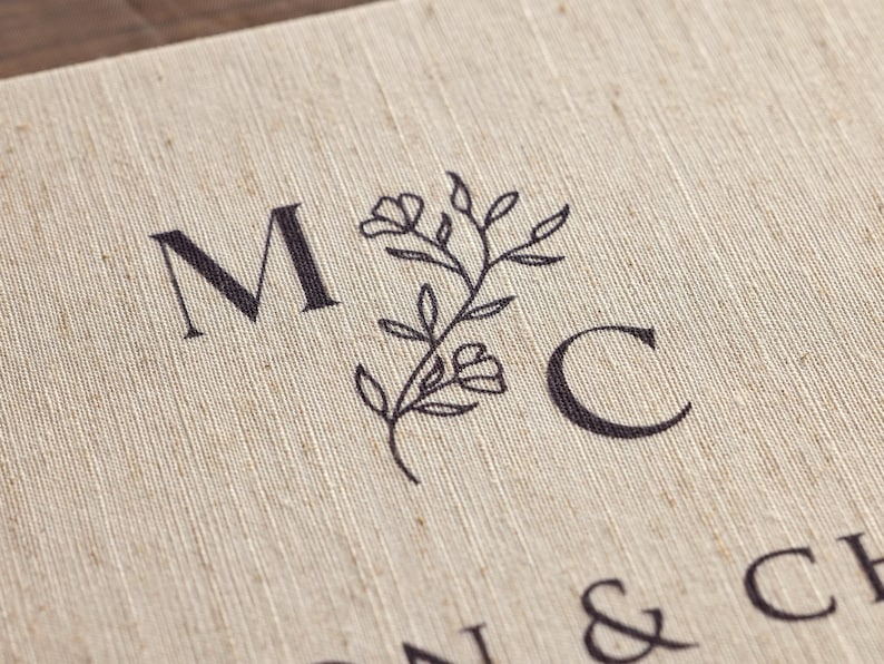 Custom Linen Wedding Guest Book, Engagement Scrapbook, Anniversary Gift, Wedding Keepsake