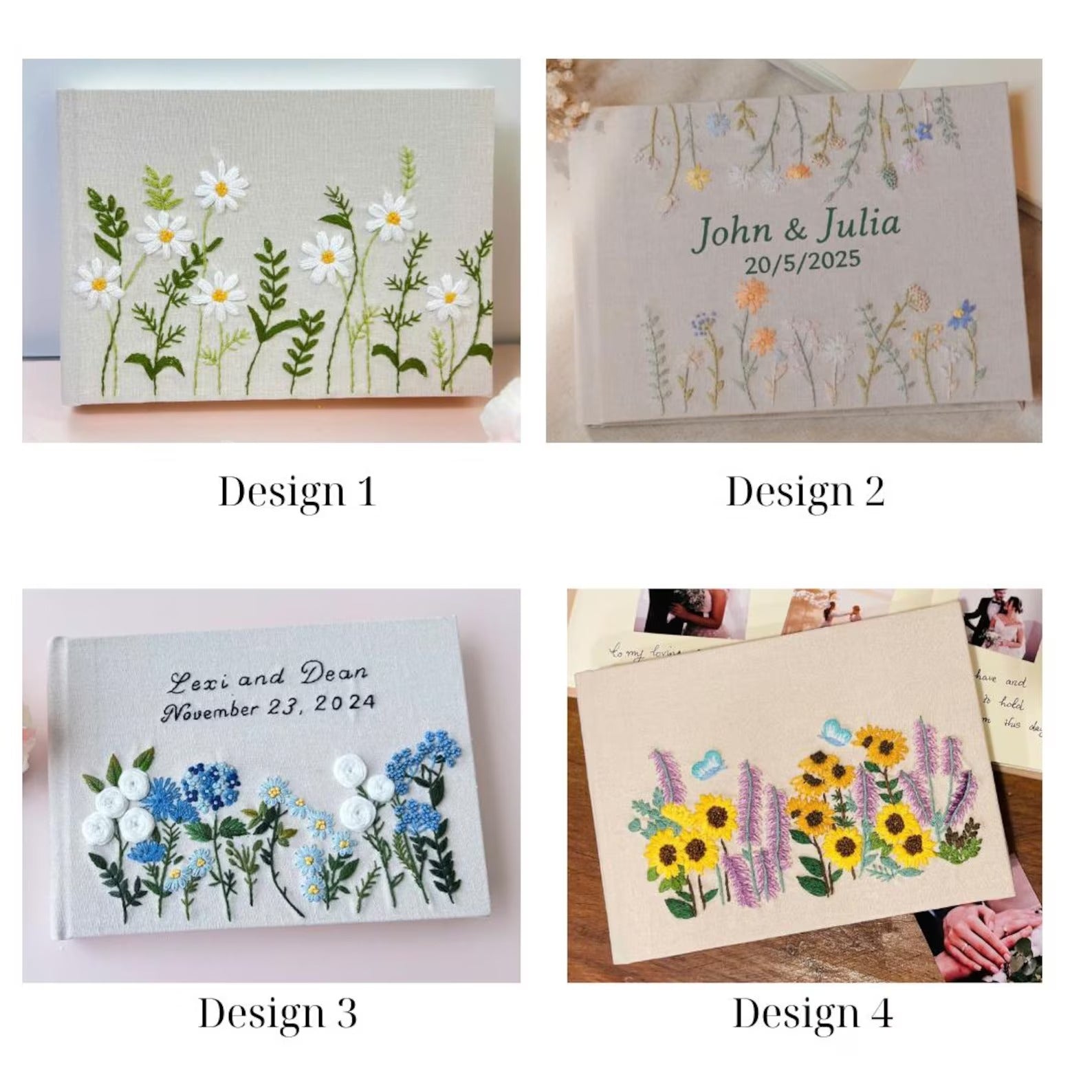 Custom Linen Wedding Guest Book, Engagement Scrapbook, Anniversary Gift, Bridal Shower Guest Book