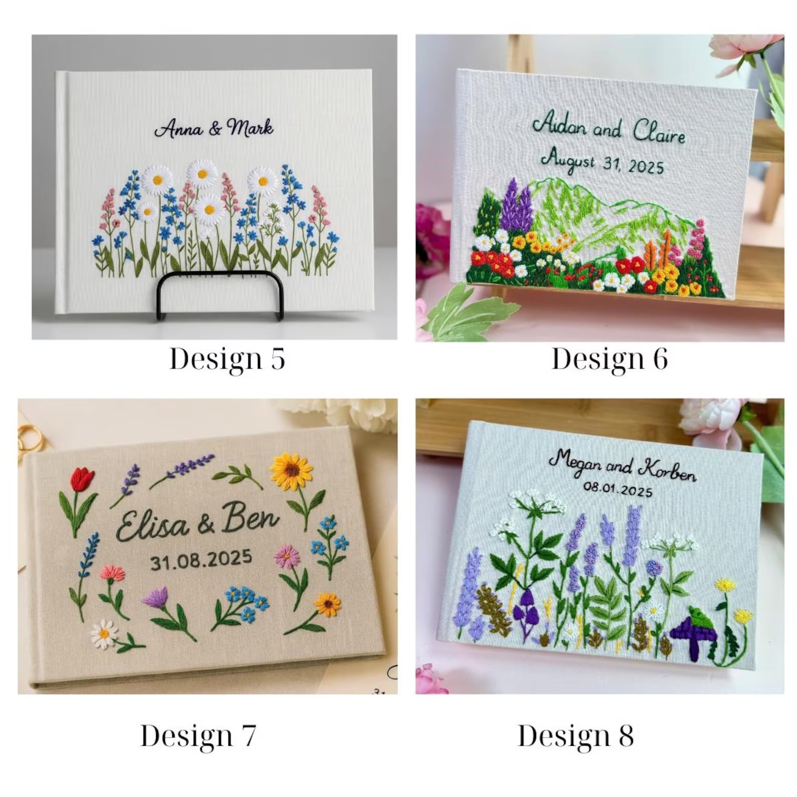 Custom Linen Wedding Guest Book, Engagement Scrapbook, Anniversary Gift, Bridal Shower Guest Book