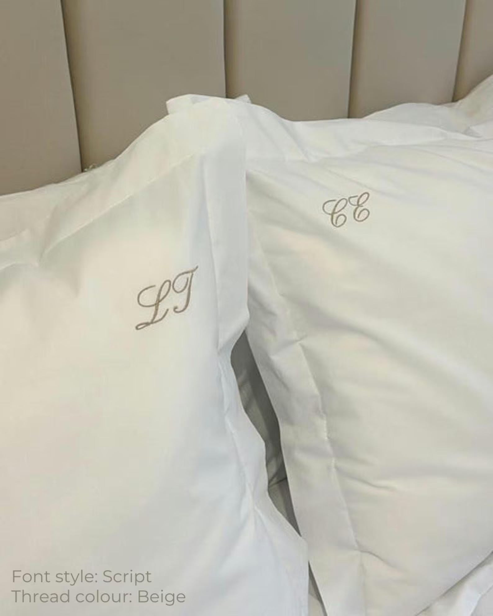 Custom Embroidered Pillowcase with Initials, Wedding Gift, Couple Gift