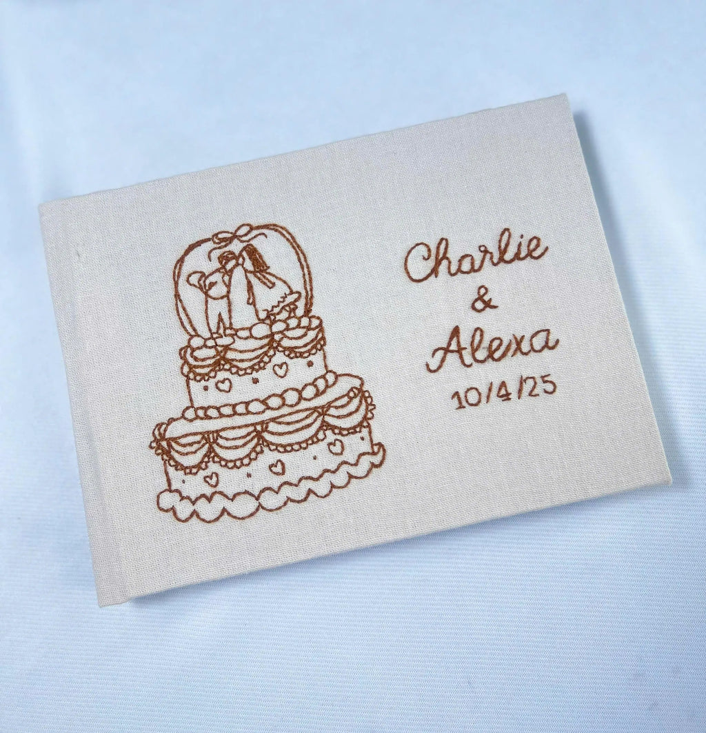 Personalize Linen Wedding Guest Book, Engagement Scrapbook, Anniversary Gift, Wedding Keepsake