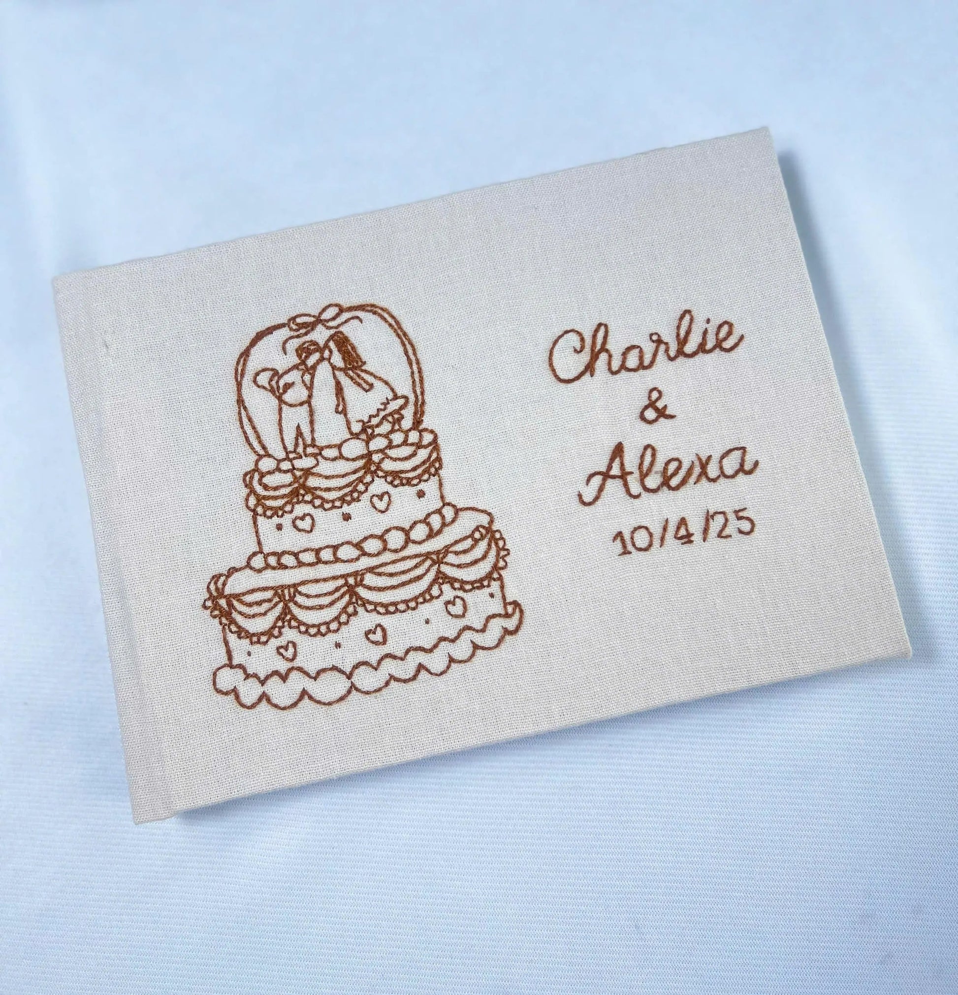 Personalize Linen Wedding Guest Book, Engagement Scrapbook, Anniversary Gift, Wedding Keepsake