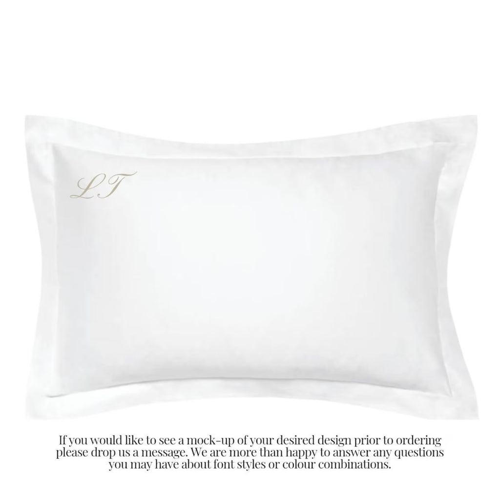 Custom Embroidered Pillowcase with Initials, Wedding Gift, Couple Gift