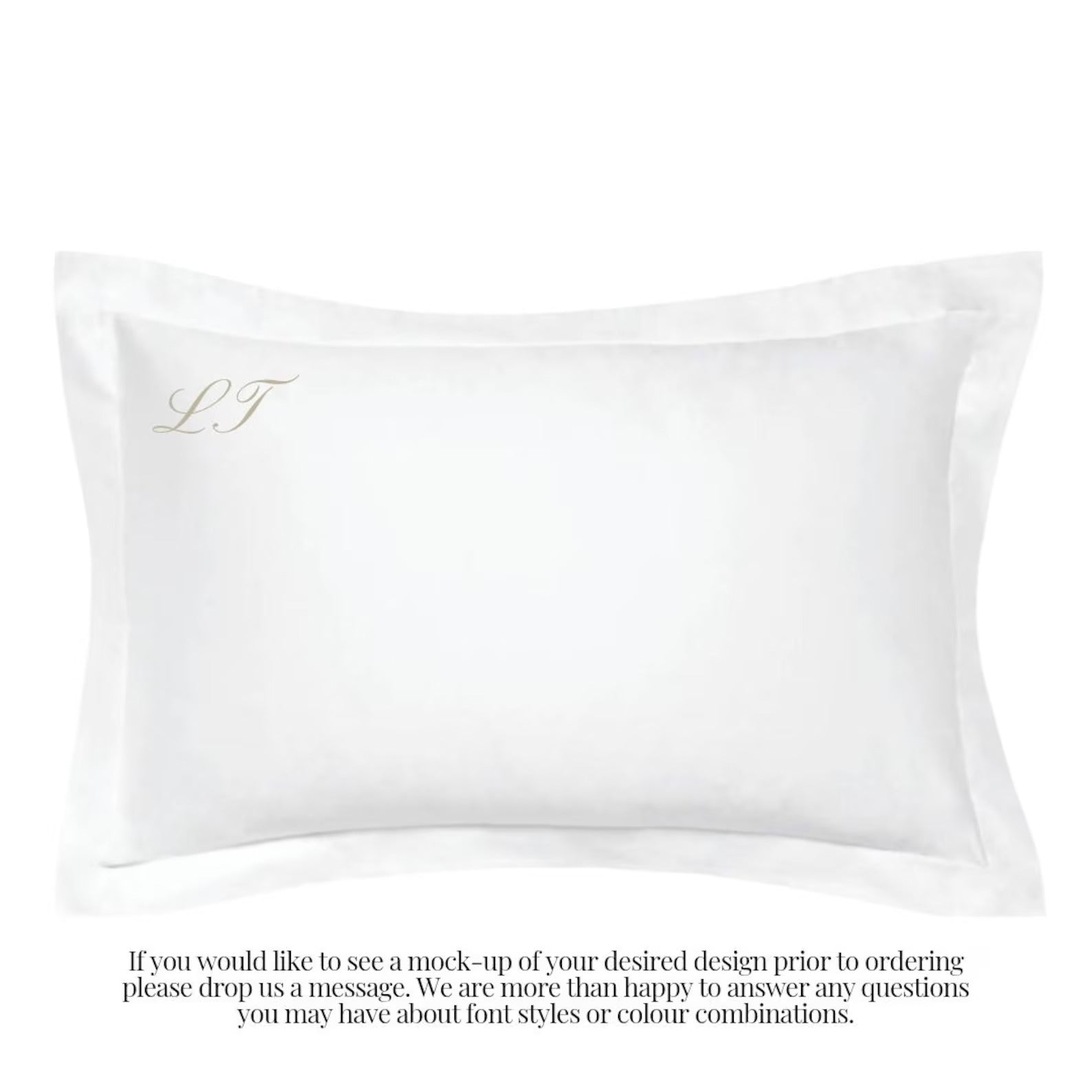Custom Embroidered Pillowcase with Initials, Wedding Gift, Couple Gift